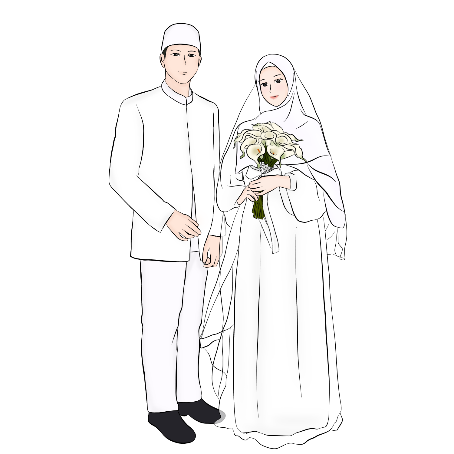 —Pngtree—islamic wedding illustration of muslim_6076426